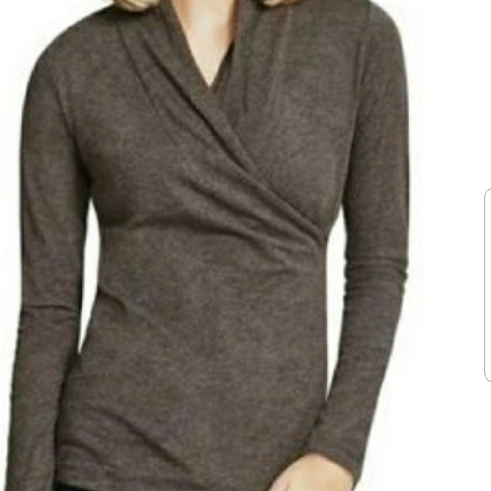 CAbi Large Faux Wrap Blouse Style 106